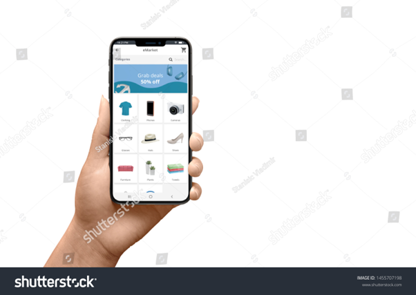 An eCommerce store's website layout on a phone. Omnichannel fulfillment helps websites provide a consistent shopping experience across multiple sales channels.
